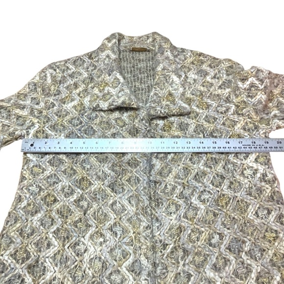 LINDA LUNDSTROM Vintage Open Front Cardigan Coatigan Wool Blend w/ Pockets - Picture 5 of 9